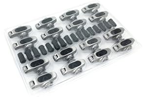 AngyMeck 16pcs Small Block Chevy 1.5 Ratio 7/16 Stainless Steel Roller Rocker Arms Sbc 305 350 400