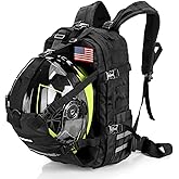 Hutigertech Motorcycle Cycling Helmet Backpack, Large Capacity Waterproof Helmet Holder, Storage Bag Hiking Backpack