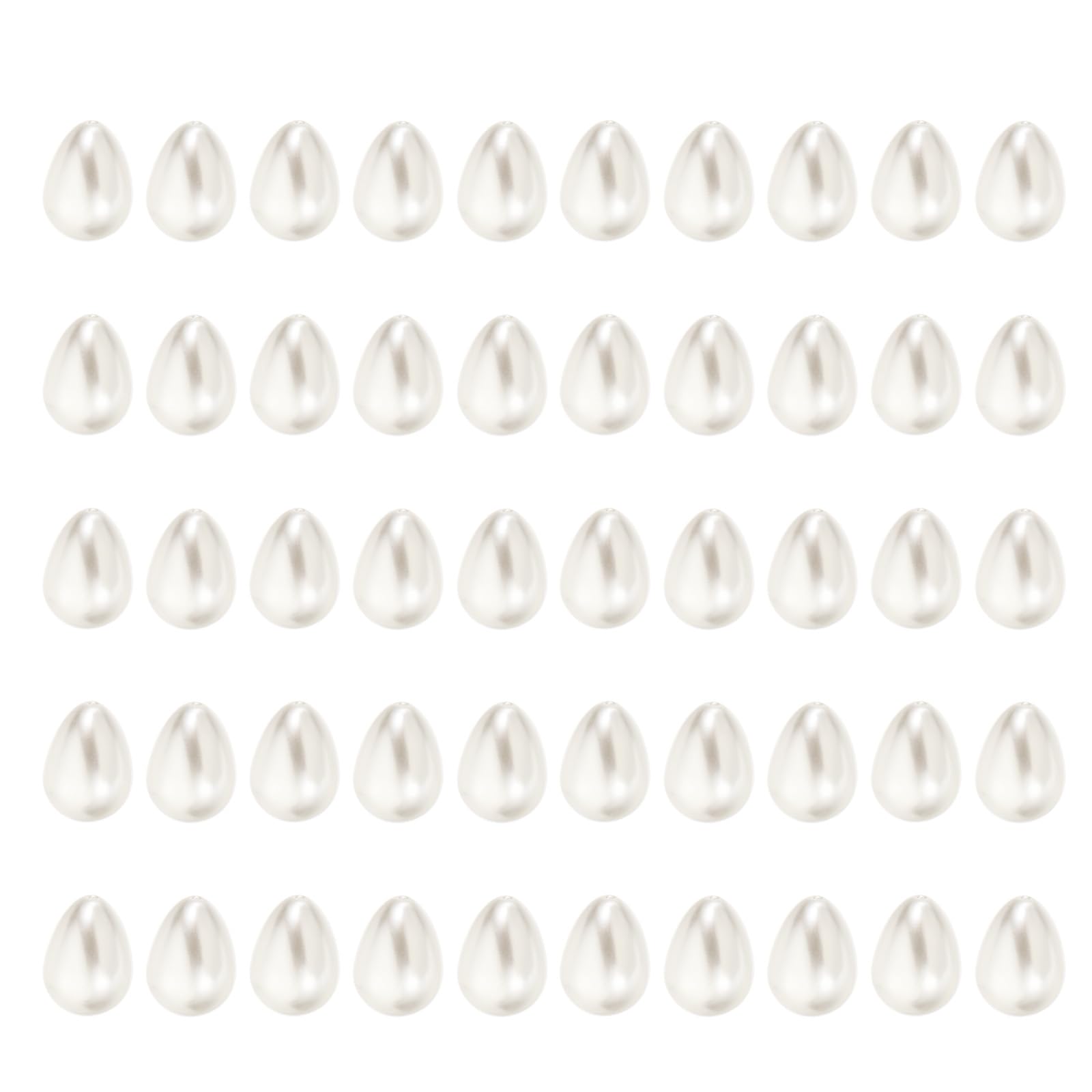 PATIKIL 14x10mm Pearl Charm, 100Pcs Pearl Beads Teardrop Faux Pearl Pendant Charm Bulk Imitation for Jewelry Making Bracelets Earrings Necklace Wedding Decorations Dress, White