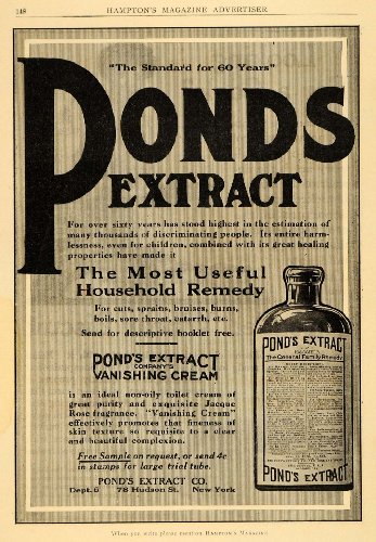 1910 Ad Pond's Extract Vanishing Cream Household Remedy Face Beauty Healthy Skin - Original Print Ad