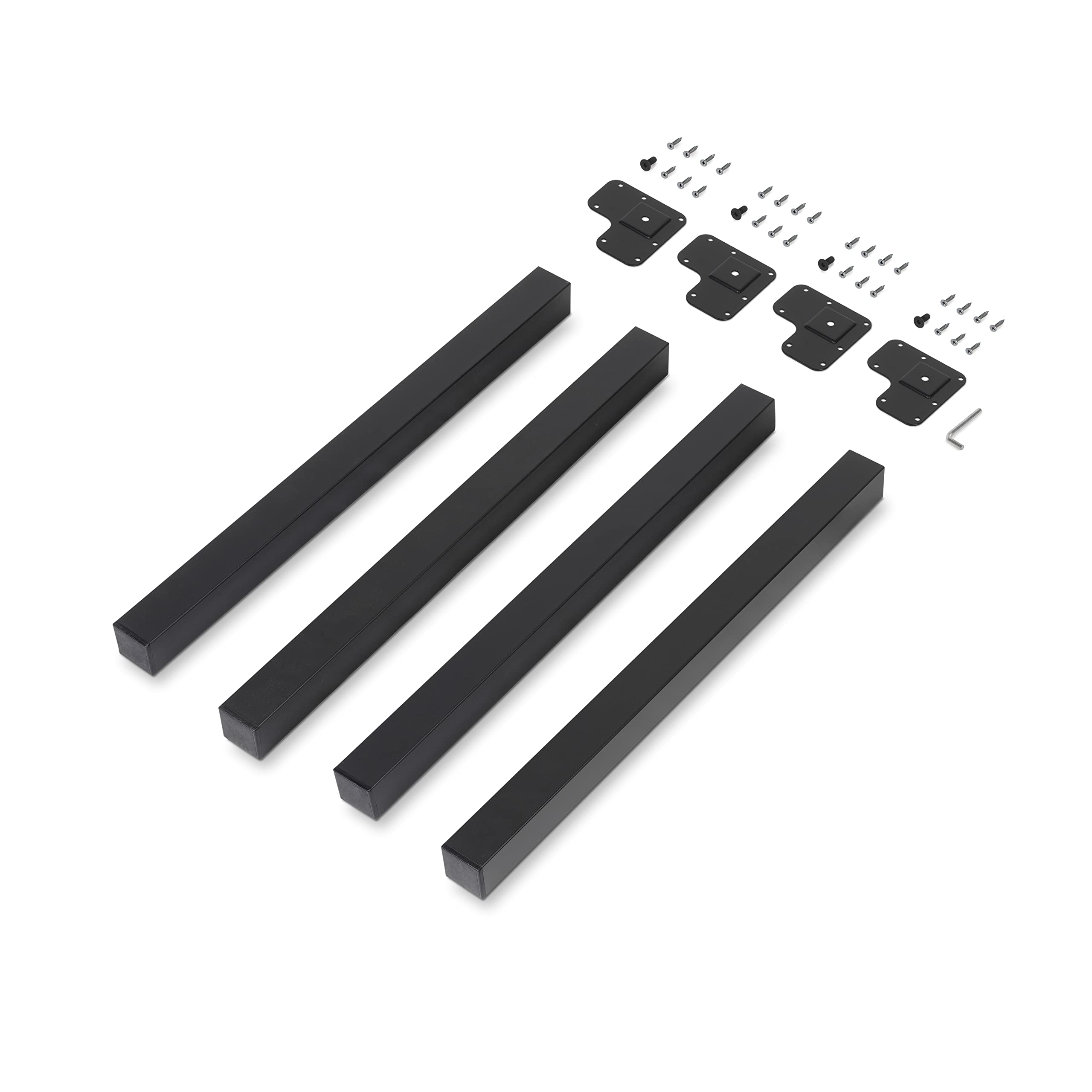 Emuca - Square Legs for Table, 50x50 (1.96-1.96 inch), H710mm (27,9 inch), Black Painted, Steel