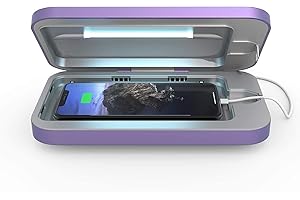 PhoneSoap 3 UV Cell Phone Sanitizer and Dual Universal Cell Phone Charger | Patented and Clinically Proven 360 Degree UV Light Sanitizer | Cleans and Charges All Phones (Periwinkle)