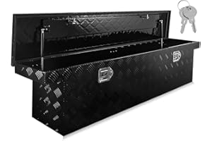 PRUNkuar 60" X 12" X 14" Truck Bed Tool Boxes Heavy Duty Aluminum Tool Box Chest Box Organizer for Pickup, Truck Bed, RV, Trailer, Black