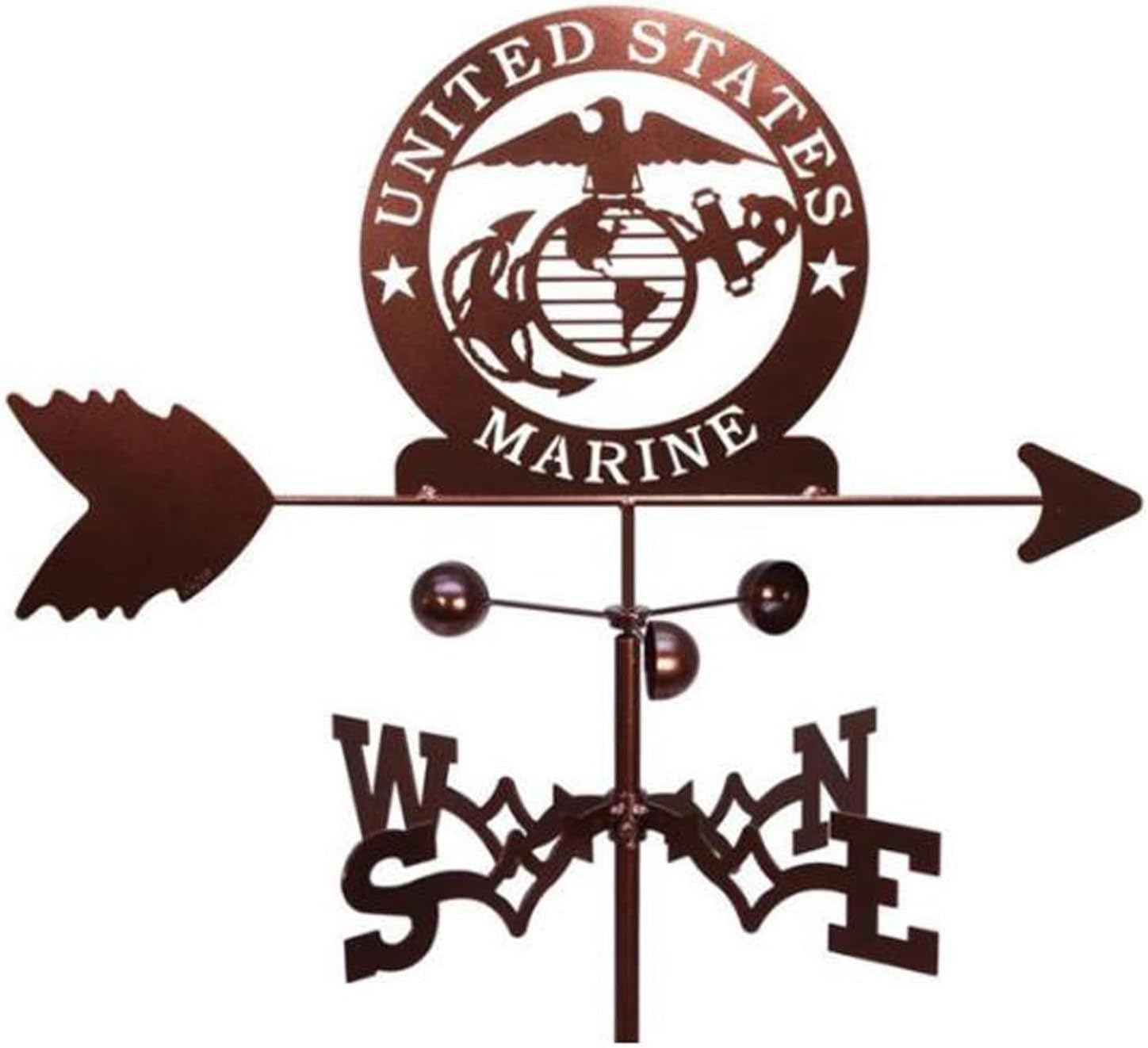 Weathervanes - Weathervane Marine Corps Wind Wheel Decorative Stainless Steel Spray Painted Outline Weather Vane Flag Made of Metal