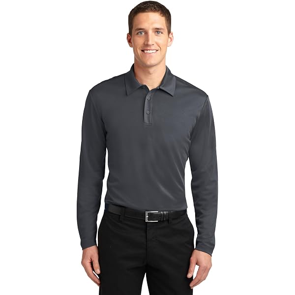 Team 365 Men's Zone Performance Long Sleeve Polo XS Sport Graphite