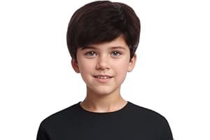 WAVELNM Boys Brown Wig Kids Short Brown Wigs Nature Layered Hair Wig Daily Party Halloween Costume Wigs for Children