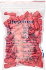 Heschen Red 6.3x0.8mm Vinyl Female Quick Disconnect Terminals 22-16 AWG 100 Pack view 8
