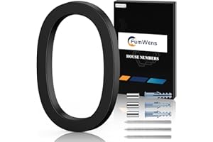 FumWens 6 Inch Floating House Numbers for Outside, Metal Address Numbers for Outdoor, Anti-Rust Modern House Numbers with Nail Kits for Front Door Garden Mailbox, Zinc Alloy Black, 911 Visibility Signage (Black 00)