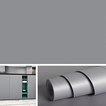 Livelynine Solid Grey Wallpaper Peel And Stick Wall Paper Roll For Bedroom Walls Kitchen Cabinets Dresser Drawers Countertop Vinyl Self Adhesive Shelf Liner Waterproof Removable 15 8x78 8 Inch Amazon Com
