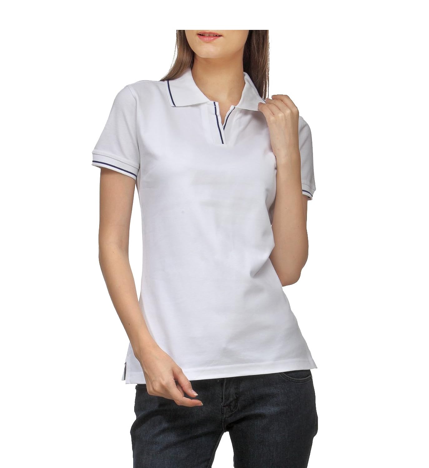 scott women's premium cotton polo t-shirt - white