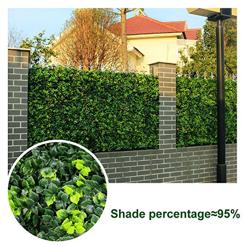 ULAND Artificial Hedges Panels, Outdoor Greenery Ivy Privacy Fence Screening, Home Garden Wedding Decoration (6, A019 Light Green) - Thumbnail 4