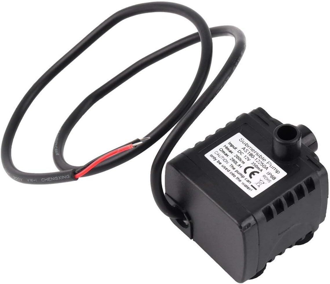 12V DC CPU Cooling CAR Brushless Water Oil Pump Waterproof Submersible CPU Cooling Car Brushless Washing Machine - Black