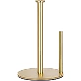 OBODING Gold Countertop Paper Towel Holder, Stainless Steel, Modern Kitchen and Bathroom Organization