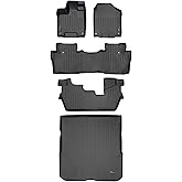 SMARTLINER Custom Fit Floor Mats 3 Rows and Cargo Liner Behind 2nd Row Set for 2016-2022 Honda Pilot