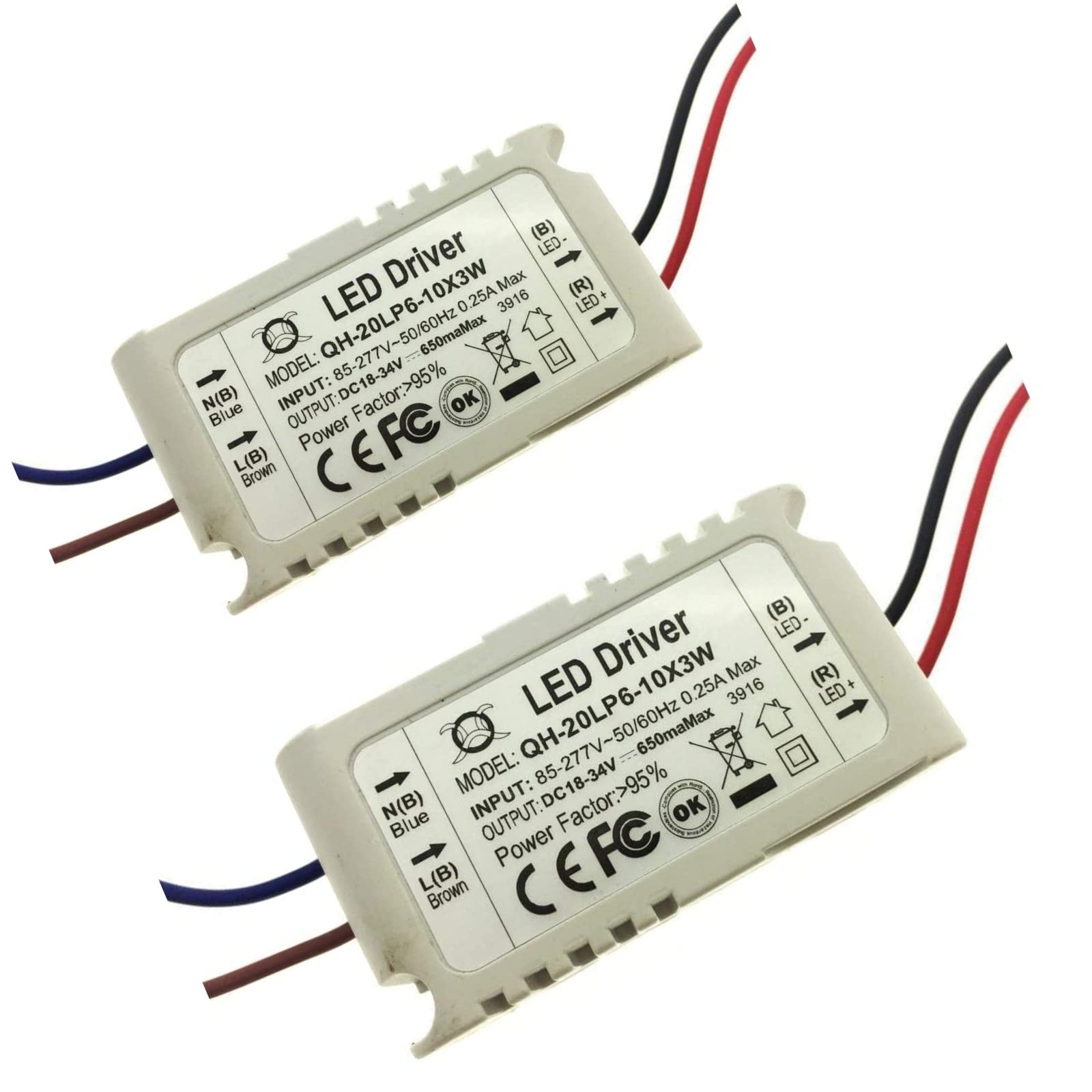 Mairuker LED Driver 30W DC18-34V 650mA Output