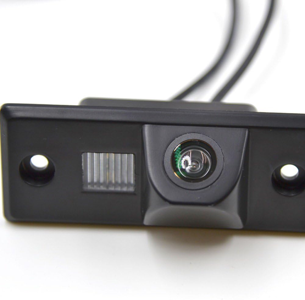 Waterproof High Definition Color Wide Viewing Angle License Plate Car Rear View Camera with Night Vision Replacement for VW Passat B5/Porsche Cayenne Skoda Scirocco Fabia VW Bora Skoda Touareg Tiguan