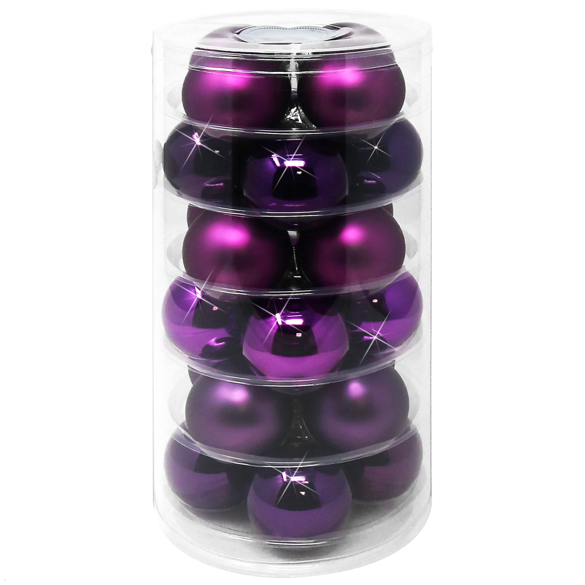 COM-FOUR® 24x Christmas balls, Christmas tree balls made of real glass for Christmas, tree decorations for the Christmas tree, Ø 6 cm