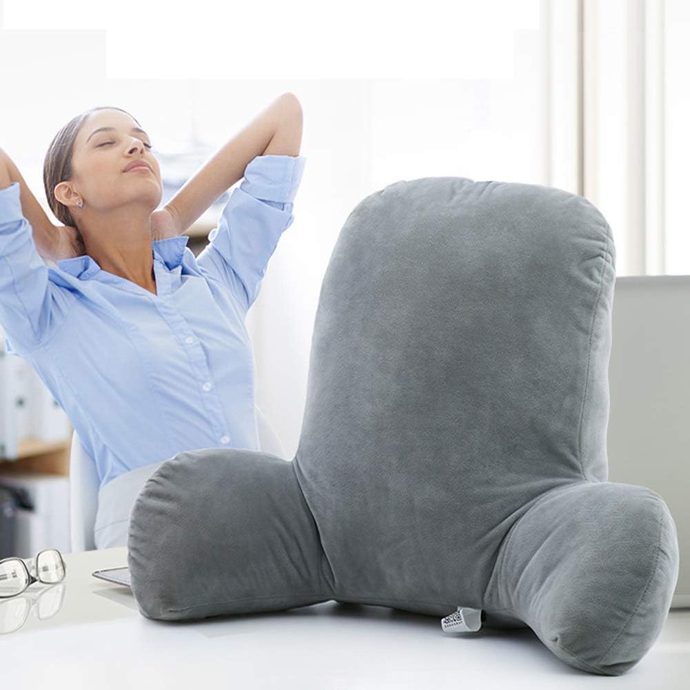 Hrtc T-Shape Reading Luxury Support Bed Reading Back Rest Lumbar Cushion Pillows Bed Rest Lounger Sofa Chair Back Supports and The Design of Support not Prevent Deformation (Blue): Home & Kitchen