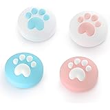LeyuSmart Cat Claw Design Thumb Grip Caps, Joystick Cap for Nintendo Switch & Lite, Soft Silicone Cover for Joy-Con Controller (Pink&Blue)