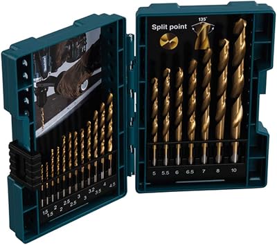 Makita D-67527 19 Piece HSS Tin Metal Bit Set