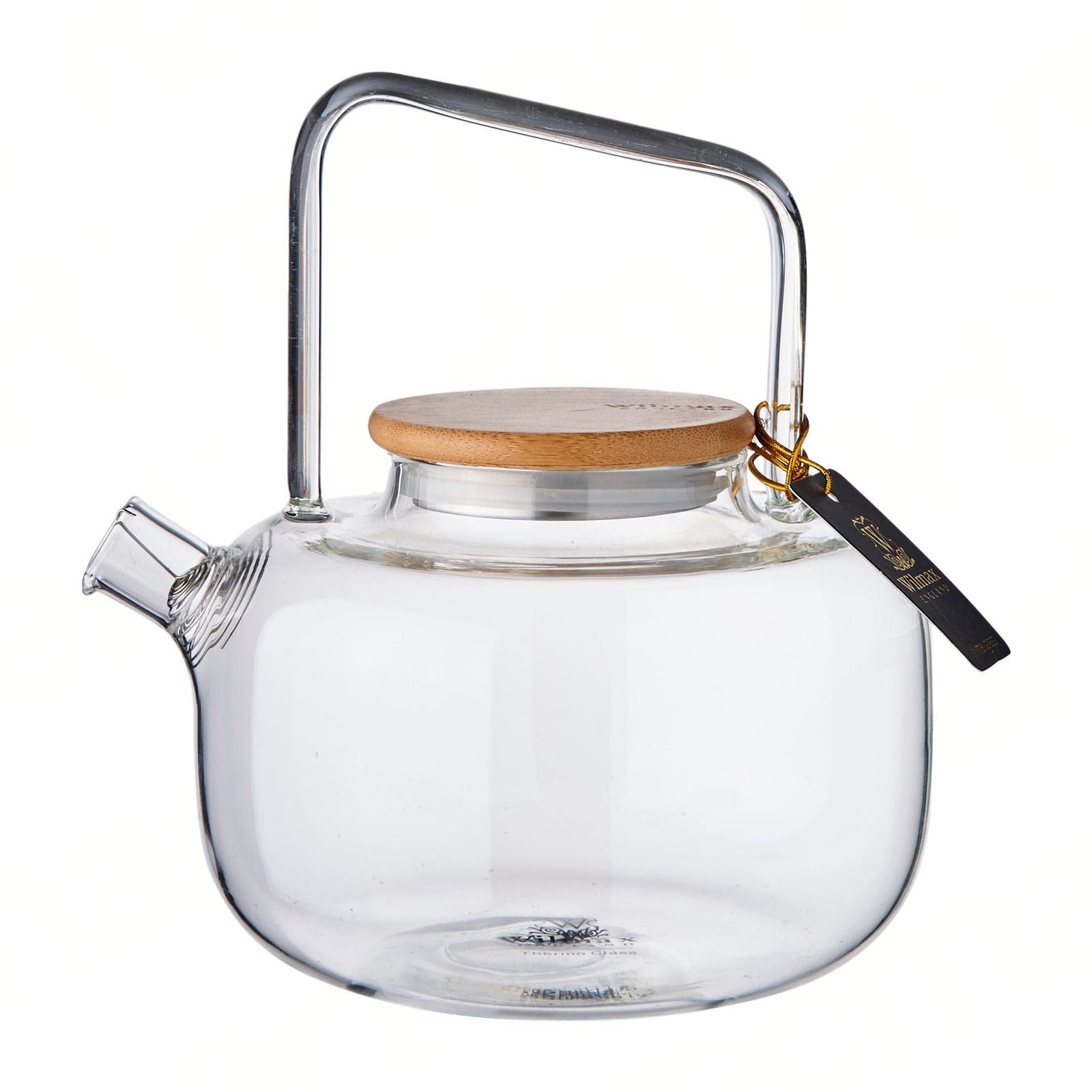 Wilmax WL-888821/A Borosilicate Glass Teapot with Bamboo Lid, 1000 ml Capacity