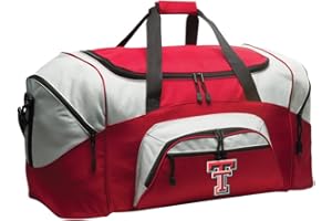 BROAD BAY Large Texas Tech Red Raiders Duffel Bag - TTU Suitcase or Gym Bag For Men Or Her (Red)