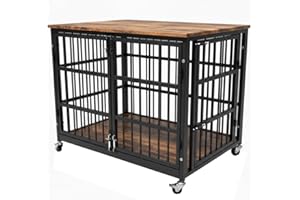 Boldbone 48/42/38 Dog Crate Furniture, Heavy Duty Dog Kennel Indoor for Large Dogs, Escape-Proof and Chew-Proof Wooden Dog Cage for high Anxiety Dog, Decorate House as TV Stand, End Table