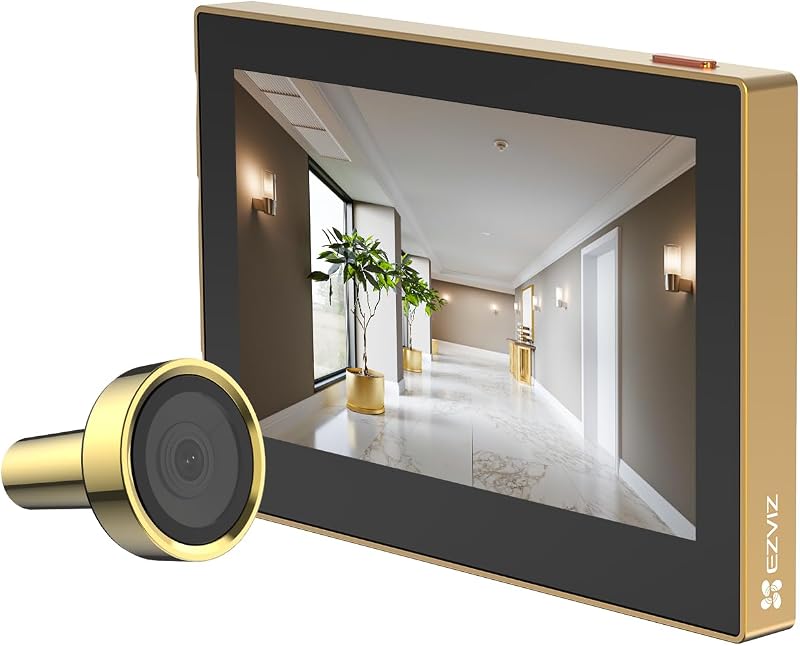 Mirilla Digital de Puerta con Pantalla a Color de 4.3'' Cámara Video Inalámbrico 1080P,Vista en Vivo 146°,Batería Recargable 2200mAh,WiFi 2,4GHz,NO Detección de Movimiento,NO Visión Nocturna,CP2