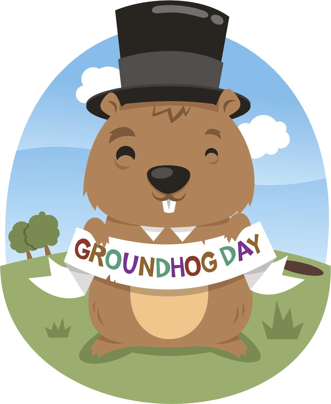 Cute Adorable Ground Hog Cartoon Icon Vinyl Sticker 2 Tall Groundhog Day Banner Amazon In Car Motorbike