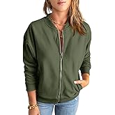 GeGekoko Womens Zip Up Sweatshirts Jackets Long Sleeve Casual Loose Outwear with Pockets