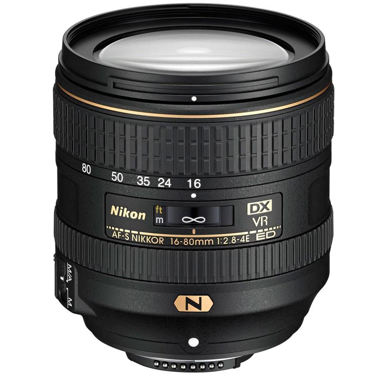 Nikon AF-S DX NIKKOR 16-80 mm f/2.8-4E ED Lente de zoom con reducción de vibración y enfoque automático para cámaras Nikon DSLR
