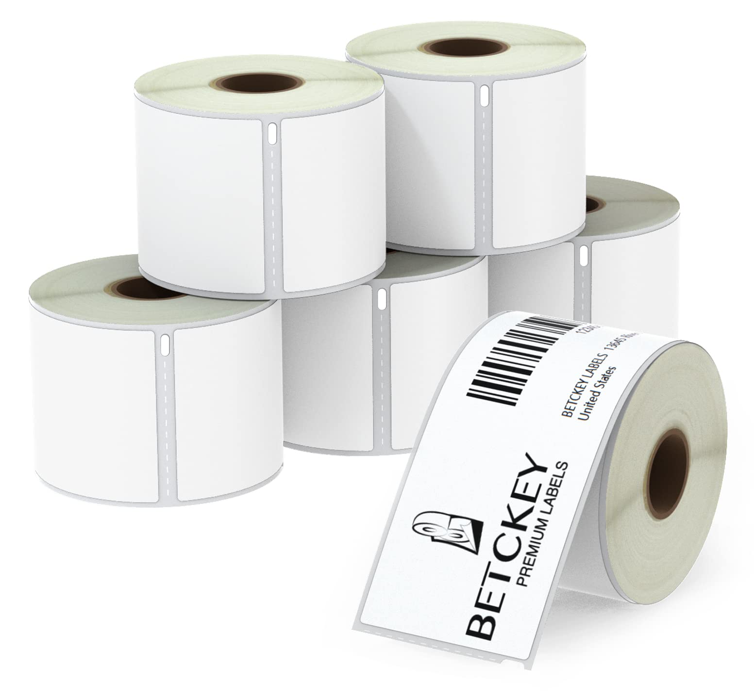 BETCKEY - 6 Rolls 99019 Self-Adhesive Labels Compatible with DYMO S0722480, 59mm x 190mm, 900 Lever Arch File Labels Compatible with DYMO LabelWriter 450, 4XL, NOT Fit 550 or 5XL