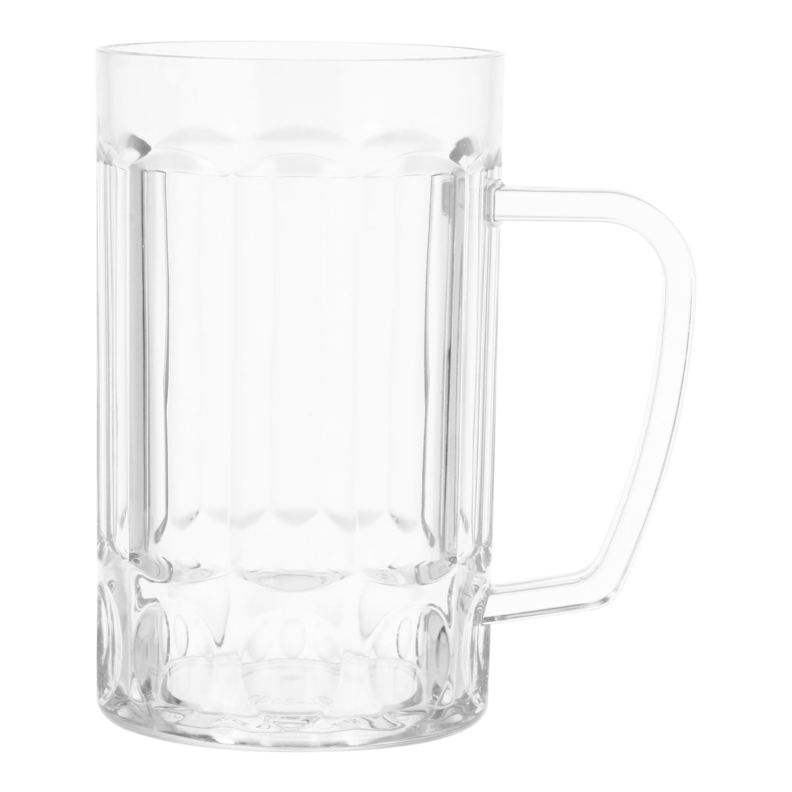 TOYANDONA Transparent Beer Mug with Handle 18Oz Unbreakable Plastic Water Cup Anti-Slip Grip Suitable for Home Bar Kitchen Use