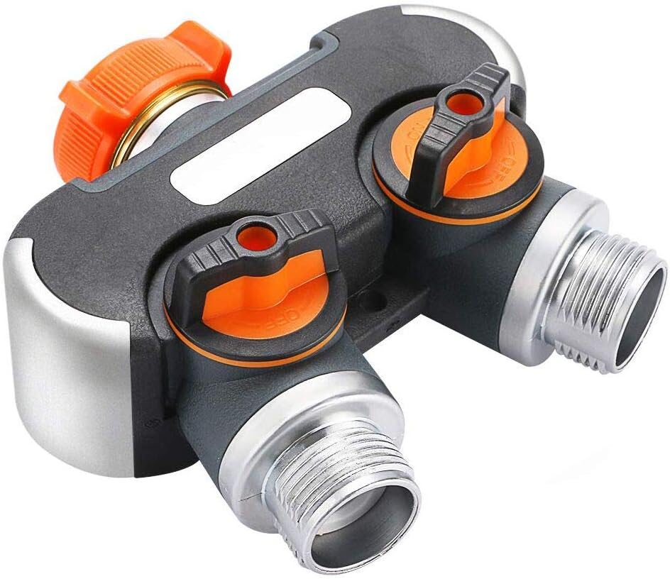 YAAVAAW Garden Hose Splitter 2 Way, 3/4 Inch Zinc Alloy Garden Tap Splitter Outdoor Utility Y Valve - Image 5