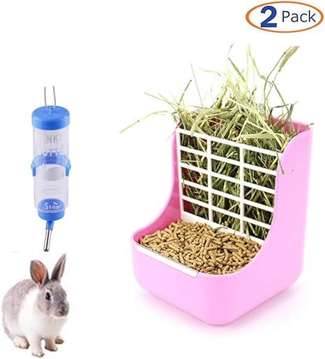 Automatic Feeders Small Pet Wooden Hay Feeder Rabbit Hay Feeder