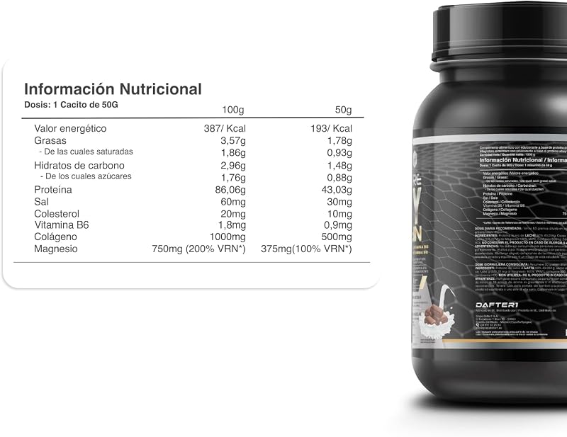 Whey Protein | Proteína Whey pura con Colágeno + Magnesio | Mejora tus entrenamientos | Protege y aumenta la masa muscular | 1000g de proteína (Chocolate)