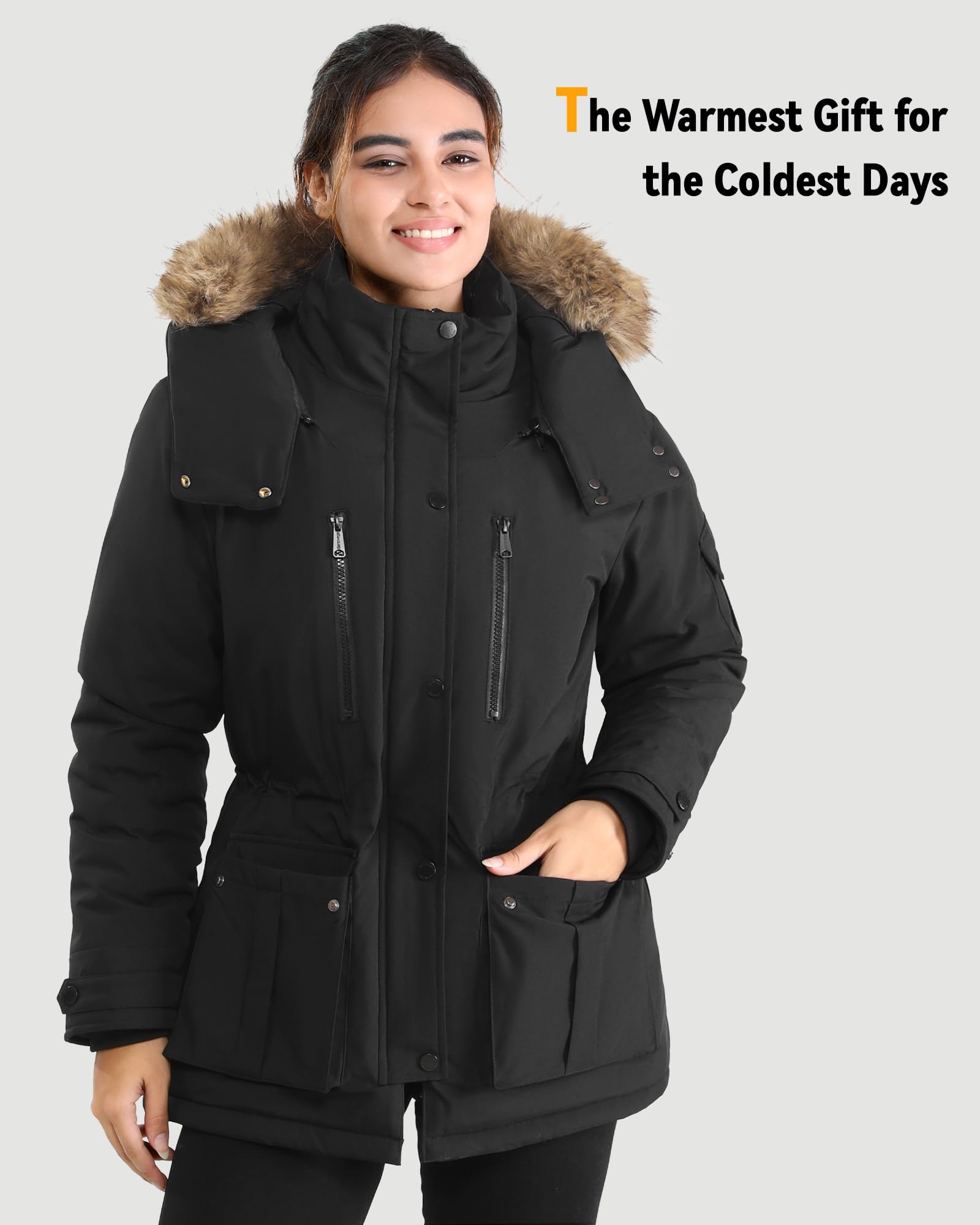 Graphene Heated Jacket for Women with Large Capacity Battery Pack Waterproof Windproof
