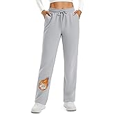 TACVASEN Women's Fleece Lined Sweatpants Winter Thermal Sherpa Pants with Pockets High Waisted Warm Cotton Lounge Casual