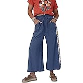 Ayturbo Women's Wide Leg Sweatpants High Waisted Crochet Pants Casual Summer Beach Lounge Pants with Pockets