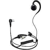PROMAXPOWER Two Way Radio 1-Wire C-Shape Swivel Headset Earpiece PTT for Motorola CP88, CP100, CP185, CP200D, CLS1110, CLS1410, RDM2070d