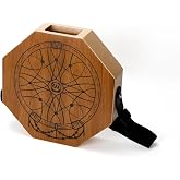 Two-Tone Cajon Drum &ndash; Portable Wooden Drum with Adjustable Strap (30 to 50 Inches), Unique Sound Varieties, Natural Brown, Ideal for Acoustic Performances and Outdoor Events