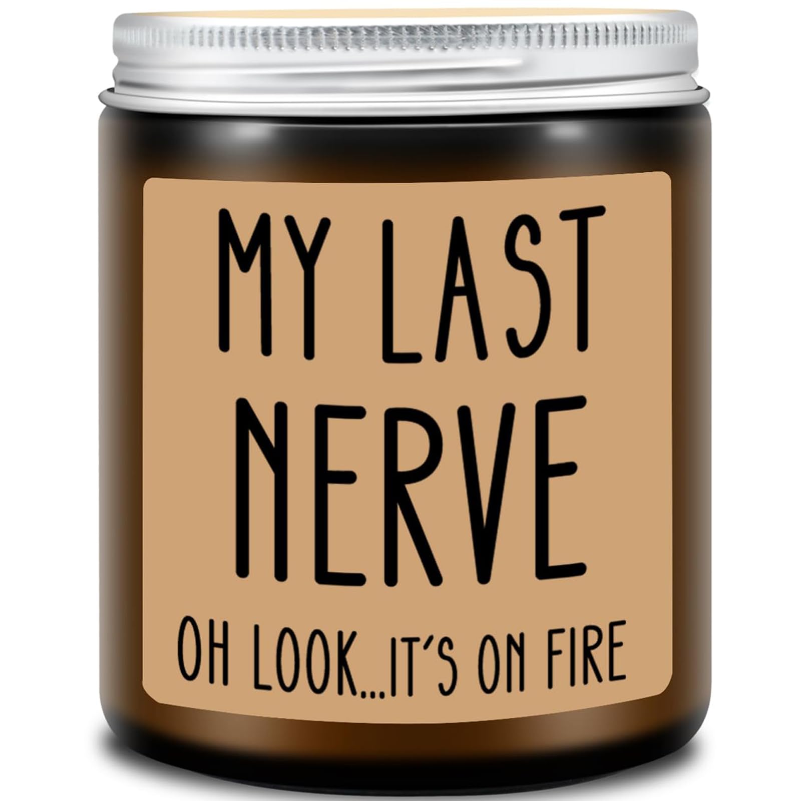 Homsolver Birthday Gifts for Women, Funny Friendship Gift for Best Friend - My Last Nerve Lavender Candle - Unique Birthday Gifts for Women, Her, Mom, BFF, Sister