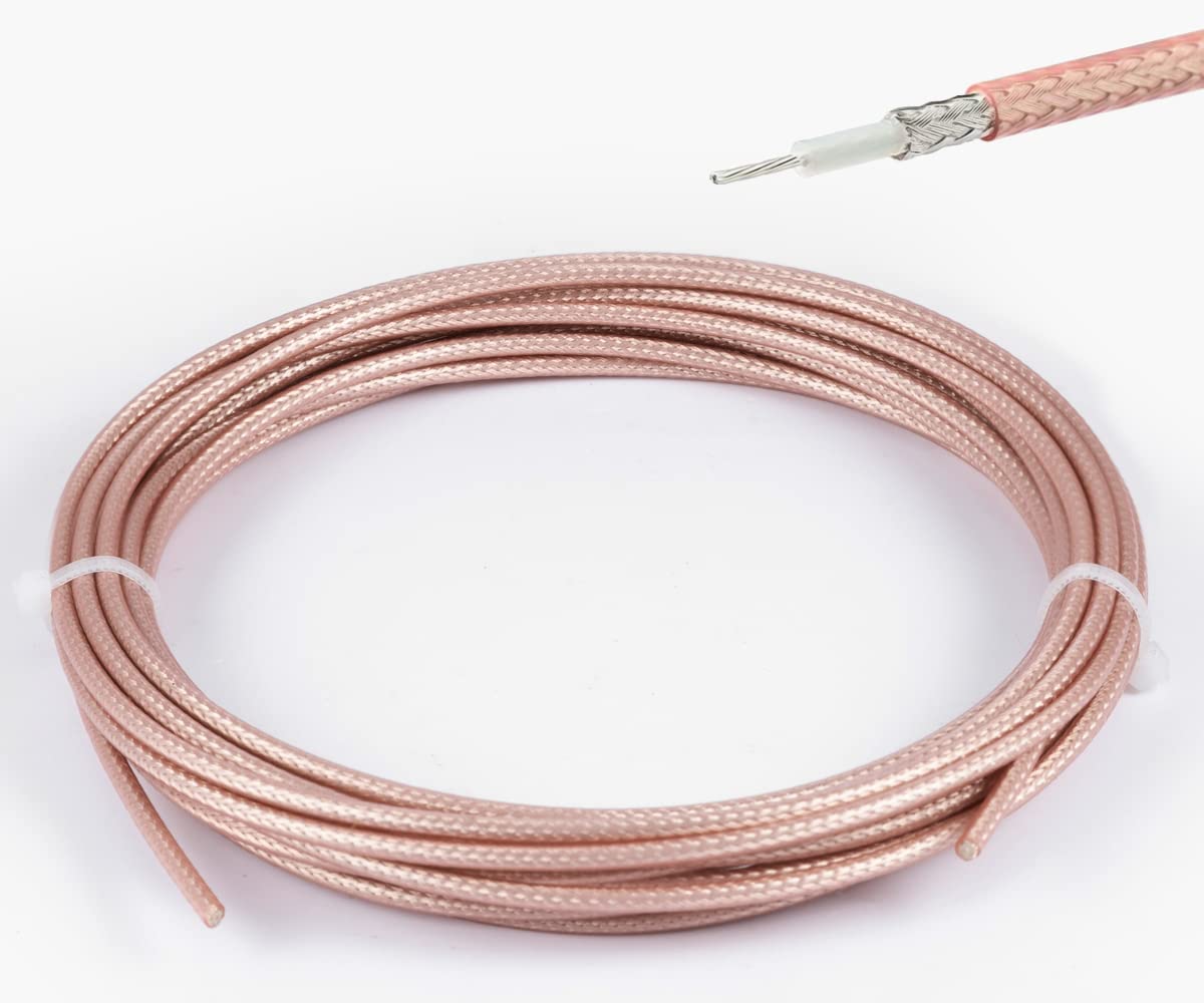 Vecys RG316 Cable Low Loss RF Coaxial Cable 50ohm 16.4FT/5M Brown