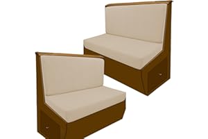 CC LOT RV Dinette Cushions Covers, Stretchable and Washable Fabric Sofa Seat Slipcovers for RV Camper Car Couch Include 2 Backrest Cover & 2 Bench Cover (Mustard Yellow)