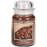 Village Candle Coffee Bean Glass Jar Scented Candle, Large, 21.25 oz, Brown