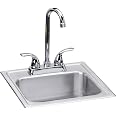 Elkay Edelstahl Einbau-Spüle 15 X 15 X 6 Zoll - Komplettset Mit Armatur Für Bar & Küche