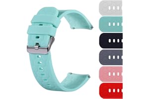 Turnwin 18mm 20mm 22mm Width Silicone Quick Release Wristband Replacement Sports Straps Bracelet Watch Band Women Men Strap with Quick Release Pins for Smartwatch
