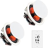 STUDIOFINIX 4-Inch Bluetooth Ceiling Speaker System with A 2-Channel Wall Amplifier,240W Max Power Output Pair - Perfect for Clear Sound in Living Room, Office, Kitchen, Basement & Covered Patio