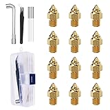 ALadrs 0.4mm MK Brass Nozzles 12pcs, 3D Printer
