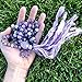 108 Mala Bead Necklace - 8mm Amethyst Aquamarine Stones - Amethyst Guru Bead - Sari Silk Tassel - Meditation, Mindfulness, Yoga - Mala to Foster Protection, Peace and Abundance